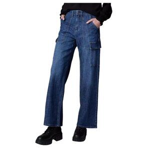 NWT Simply Vera Vera Wang Dark Blue Wide Leg Cargo Jeans